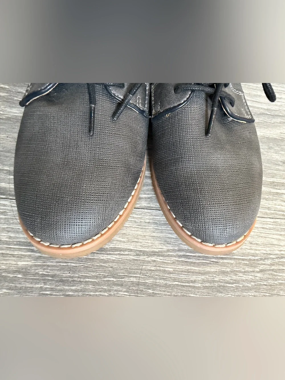 Nordstrom Rack Kids’ Windsor Classic Charcoal Lace-Up Oxfords w Gum Sole Size 1